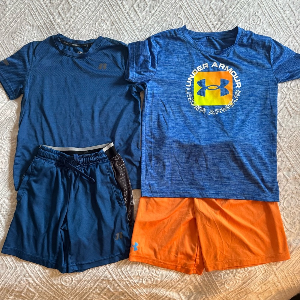 Kids’ Sportswear Bundle, Under Armour & Russell Blue and Orange Sports Set